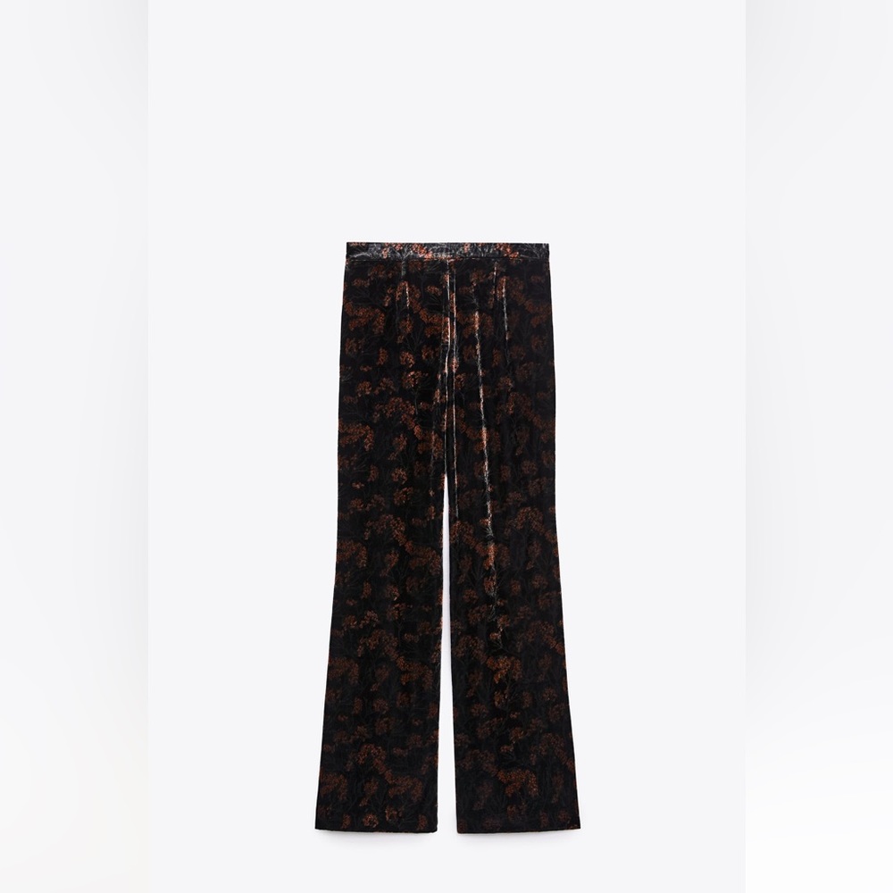 ZARA PRINT VELVET PANTS - Picture 6 of 6